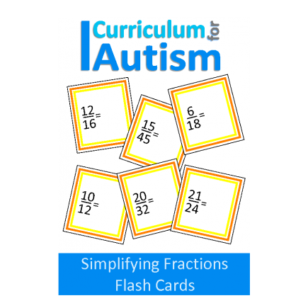 Simplifying Fractions Math Flash Cards